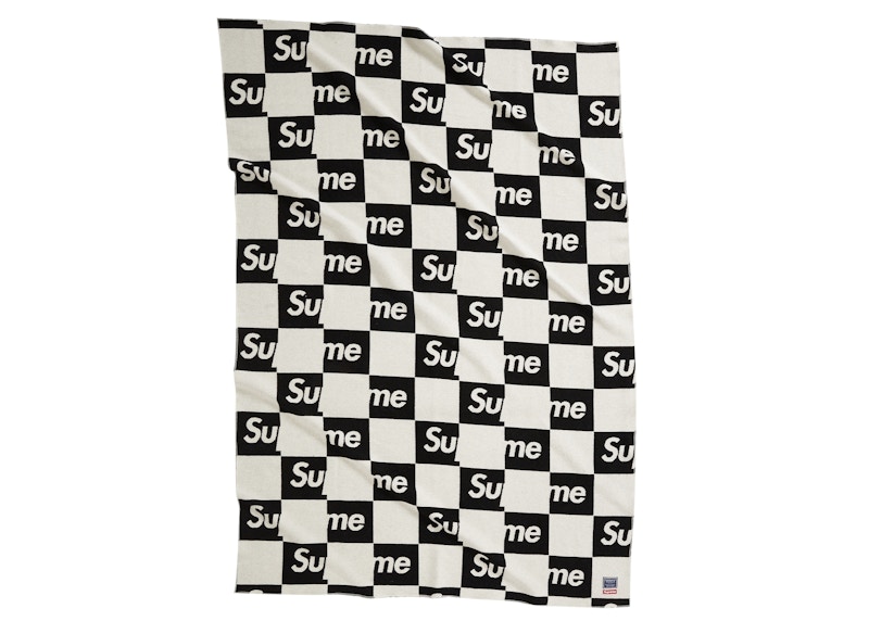Supreme x Faribault Woolen Mill Checkerboard Wool Throw Black