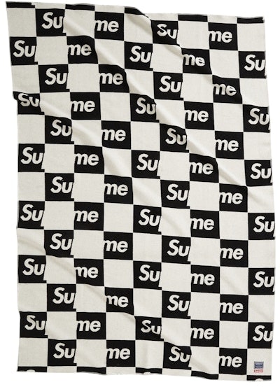 supreme-x-faribault-woolen-mill-checkerboard-wool-throw-black