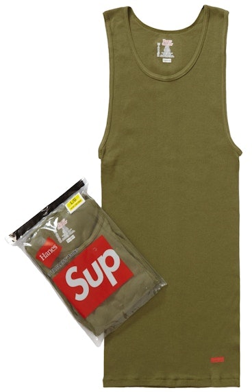 supreme-x-hanes-tagless-tank-top-3-pack-olive
