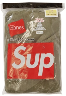 Supreme x Hanes Tagless Tank Top (3 Pack) Olive Order Supreme x Hanes Tagless Tank Top (3 Pack) Olive