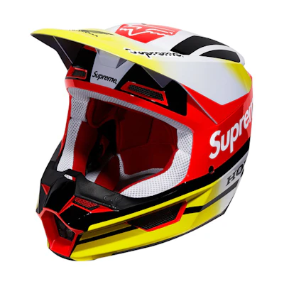 Supreme Honda Fox Racing Yellow Red Motorcycle Helmet Unisex Collab SUP-FW19-707