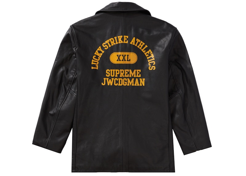 Buy Supreme x JUNYA WATANABE x CDG MAN Schott Leather Peacoat Black