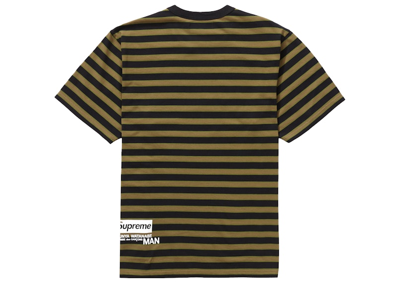 Order Supreme x JUNYA WATANABE x CDG MAN Stripe S/S Top Black