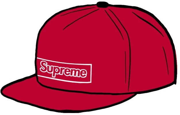 supreme-kaws-chalk-logo-5-panel-red