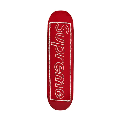 Supreme KAWS Chalk Logo Skateboard Deck Red