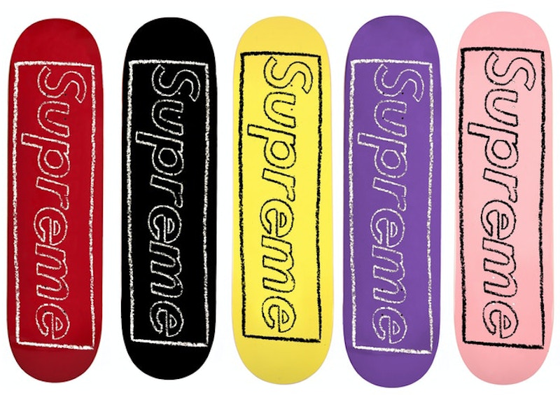 Supreme x KAWS Chalk Logo Skateboard Deck Set