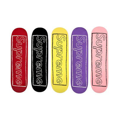 Supreme x KAWS Chalk Logo Skateboard Deck Set