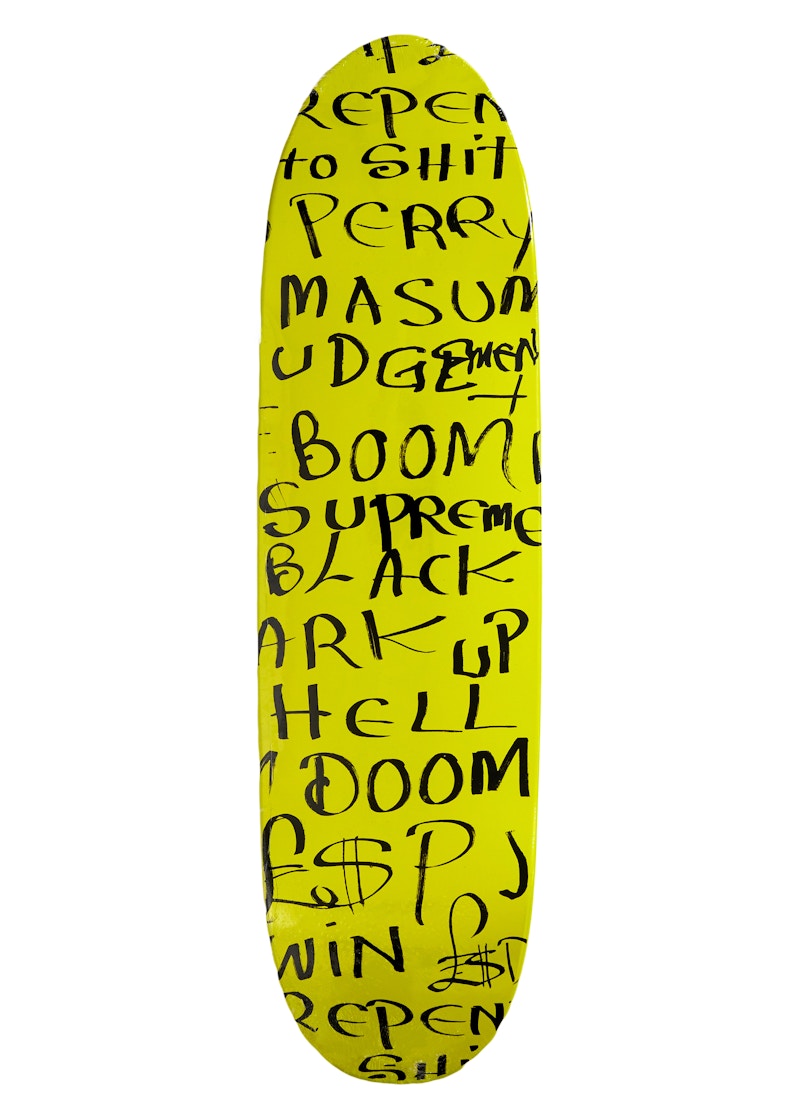 Order Supreme x 李·斯克拉奇·佩里 黑色方舟滑板套装 黑/荧光黄色