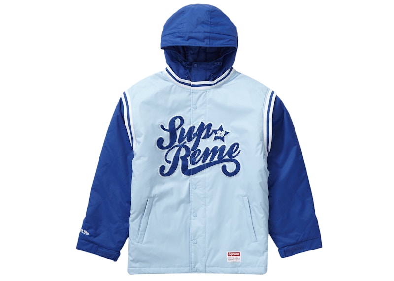 Supreme x Mitchell & Ness Quilted Sports Jacket 'Light Blue'