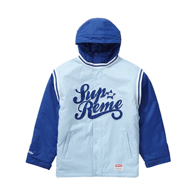 Supreme Mitchell & Ness Quilted Sports Jacket 'Light Blue'