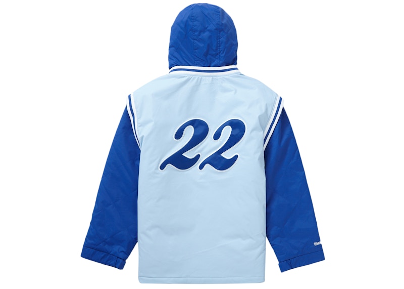 Lookbook 슈프림 x 미첼앤네스 퀼팅 스포츠 자켓 '라이트 블루' 
