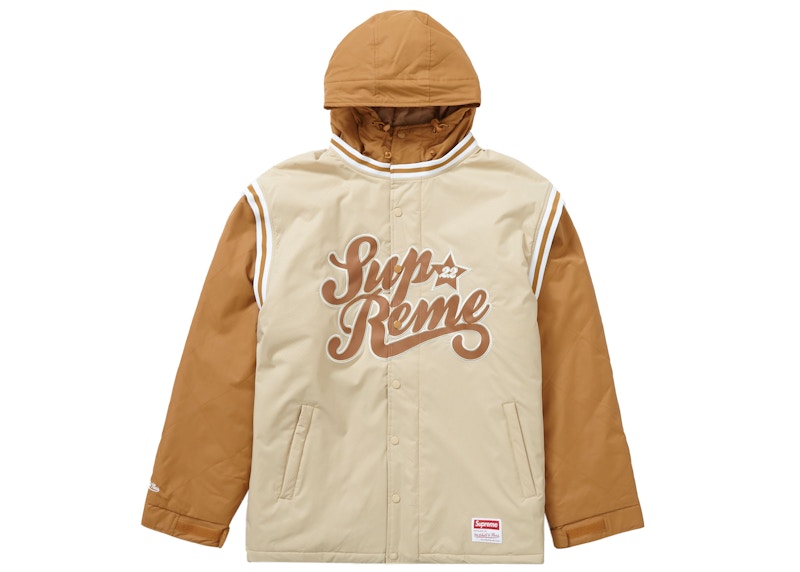 Supreme x Mitchell & Ness Quilted Sports Jacket 'Tan'
