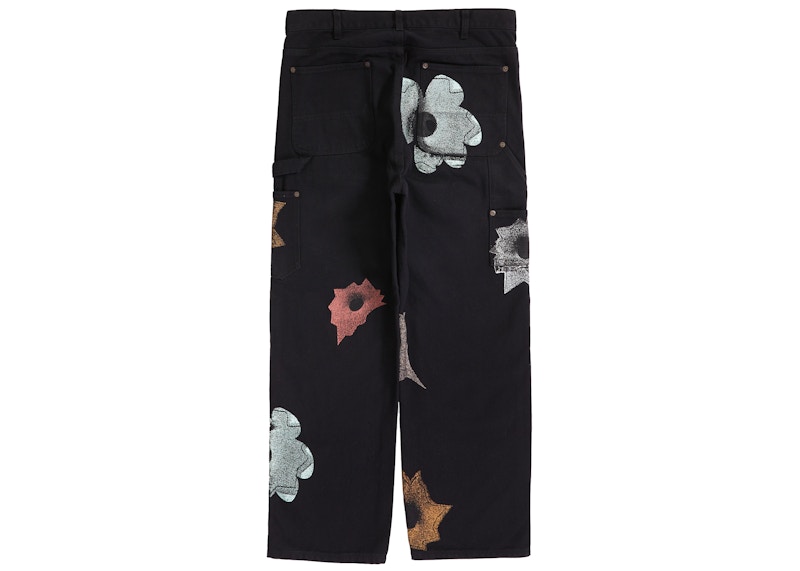 Order Supreme x Nate Lowman Pantalón Pintor Rodilla Doble Negro