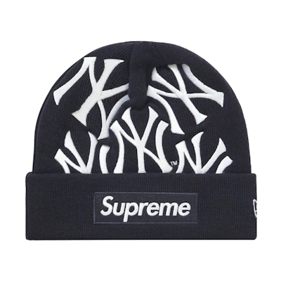 Supreme New York Yankees New Era Box Logo Beanie Navy