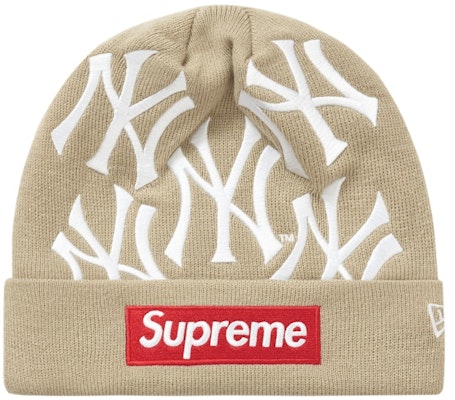 Supreme x New York Yankees x New Era Box Logo Beanie "Tan" Coklat Muda Buy Supreme x New York Yankees x New Era Box Logo Beanie "Tan" Coklat Muda