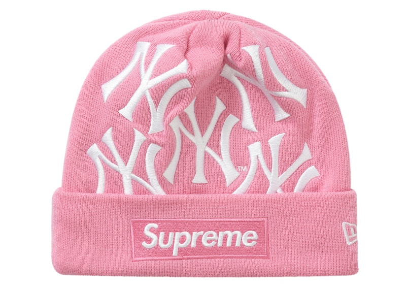 Buy Supreme x New York Yankees x New Era Box Logo Topi Dingin Pink