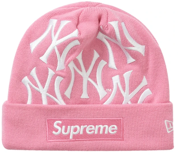 supreme-x-new-york-yankees-x-new-era-box-logo-beanie-pink