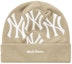 Order Supreme x New York Yankees x New Era Box Logo Beanie "Tan" Coklat Muda