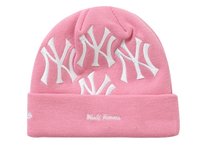 Order Supreme x New York Yankees x New Era Box Logo Topi Dingin Pink