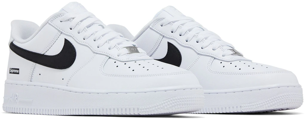 Supreme x Nike Air Force 1 Low 'Box Logo - White Black' CU9225-102 1