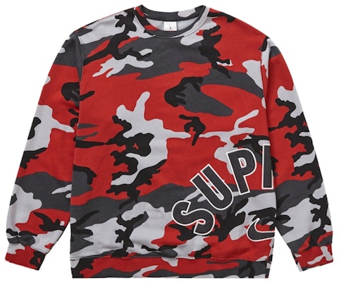 Supreme x Nike Arc Crewneck Red Camo Buy Supreme x Nike Arc Crewneck Red Camo