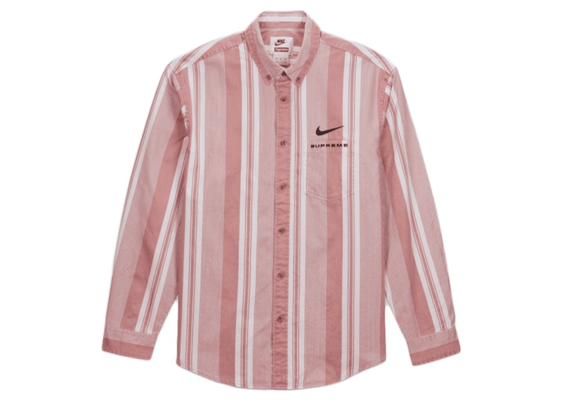 Supreme x Nike Cotton Twill Shirt Pink Stripe