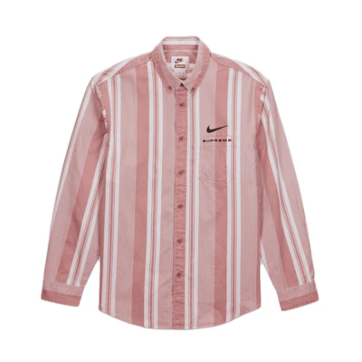 Supreme Nike Cotton Twill Shirt Pink Stripe