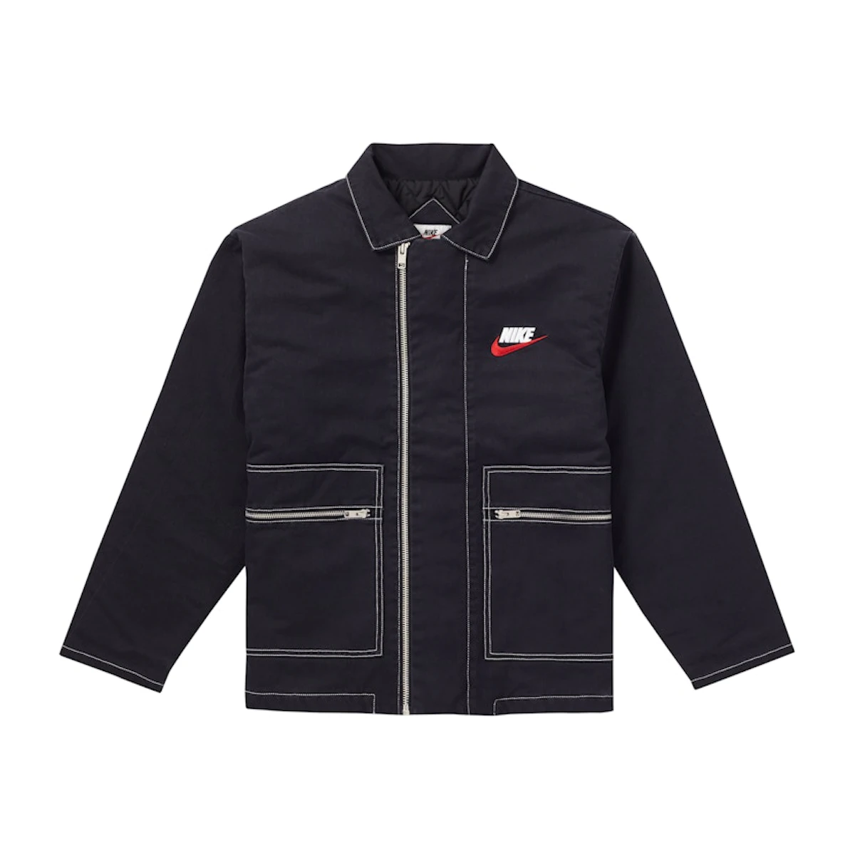 Buy Supreme x Nike Double Zip Quilted Work Jacket Black Novelship