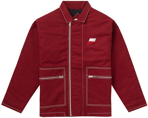 Supreme x Nike Double Zip Quilted Work Jacket Burgundy Buy Supreme x Nike Double Zip Quilted Work Jacket Burgundy