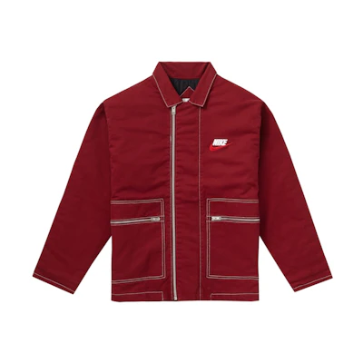 Supreme Nike Double Zip Quilted Work Jacket Burgundy