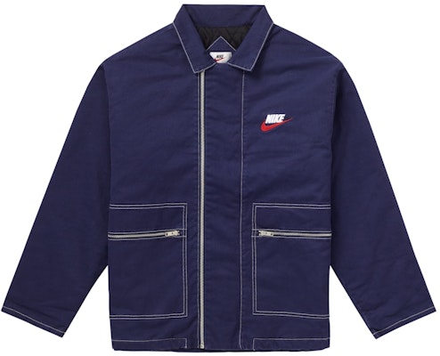 Supreme x Nike Double Zip Quilted Work Jacket Navy Buy Supreme x Nike Double Zip Quilted Work Jacket Navy