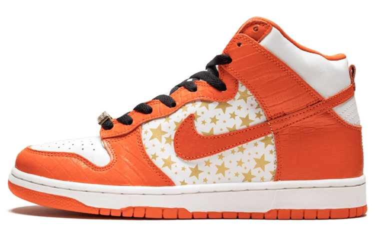Buy Supreme x Nike Dunk SB High Pro SB “橙色” 金色星星 高幫 滑板鞋 男款 白橙