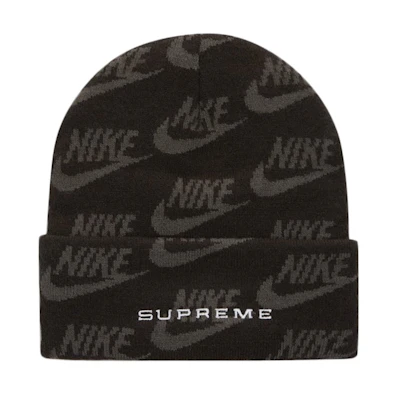 Supreme Nike Jacquard Logos Beanie Black