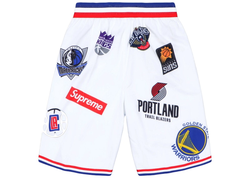 Order Supreme x Nike NBA Equipos Pantalones Cortos Auténticos Blancos