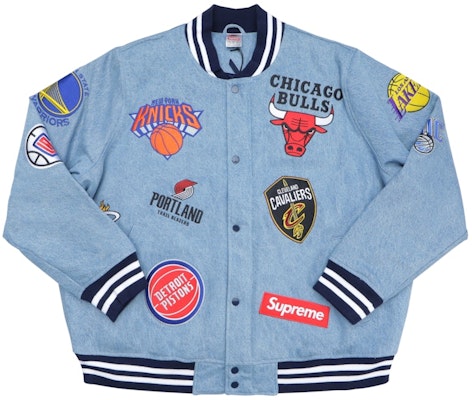 Supreme x Nike NBA Teams Warm ‘Up Jacket Denim Buy Supreme x Nike NBA Teams Warm ‘Up Jacket Denim