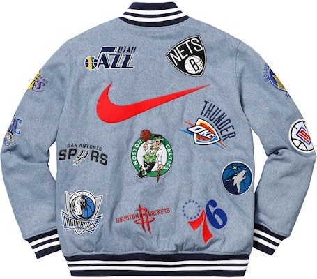 Supreme x Nike NBA Teams Warm ‘Up Jacket Denim Lookbook Supreme x Nike NBA Teams Warm ‘Up Jacket Denim