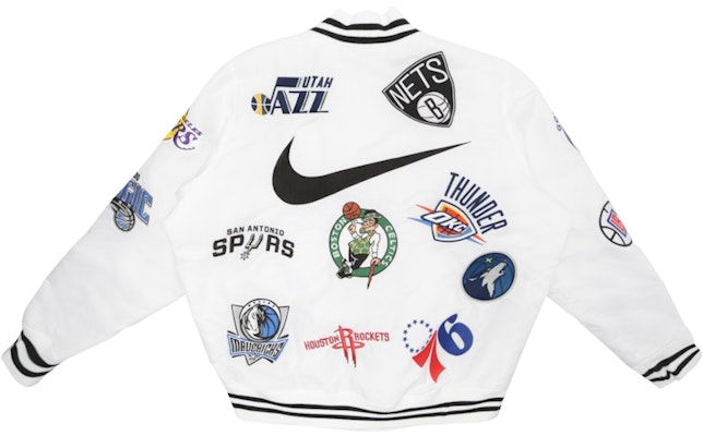 Supreme x Nike NBA Teams Warm ‘Up Jacket White Order Supreme x Nike NBA Teams Warm ‘Up Jacket White