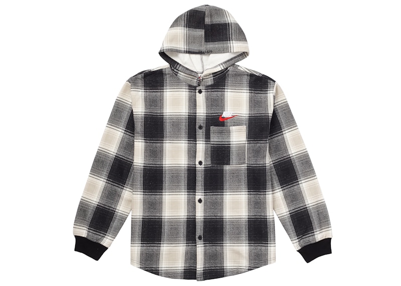 Supreme x Nike Plaid Hooded Sweatshirt Black
