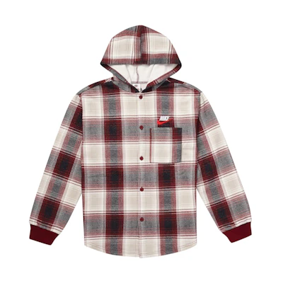 Supreme Nike Plaid Hooded Sweatshirt Burgundy