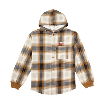 Supreme Nike Plaid Hooded Sweatshirt Mustard