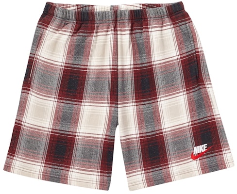 Supreme x Nike Plaid Sweatshorts Burgundy Buy Supreme x Nike Plaid Sweatshorts Burgundy