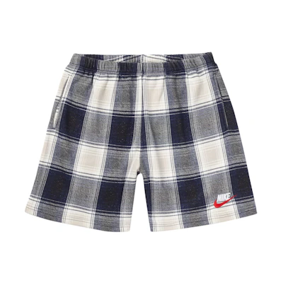 Supreme Nike Plaid Sweatshort Navy