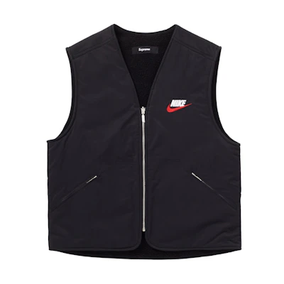 Supreme Nike Reversible Nylon Sherpa Vest Black