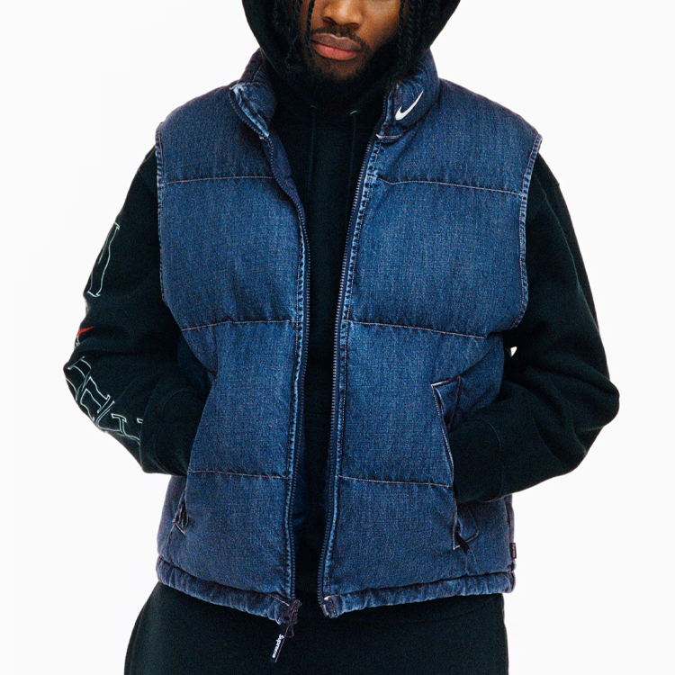 Shop 슈프림 x 나이키 SS24 위크 10 후드 풀오버 레터 로고 스웻셔츠-유니섹스 FQ0759-063