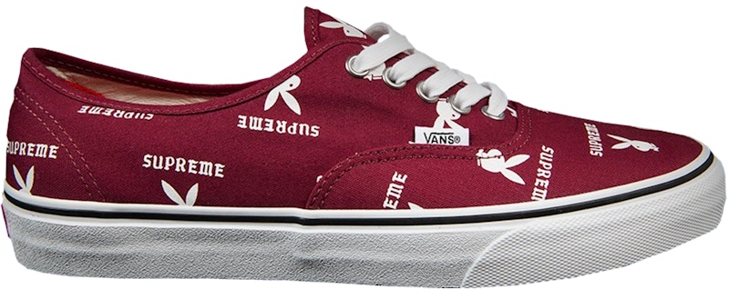 Buy Supreme x Playboy x Vans Authentic Burgunderrot Sneakers VN-0Q0DD7P