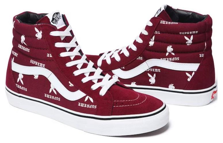 Shop Supreme x Playboy x Vans Sk8-Hi “酒红色” VN-0TVMD7P