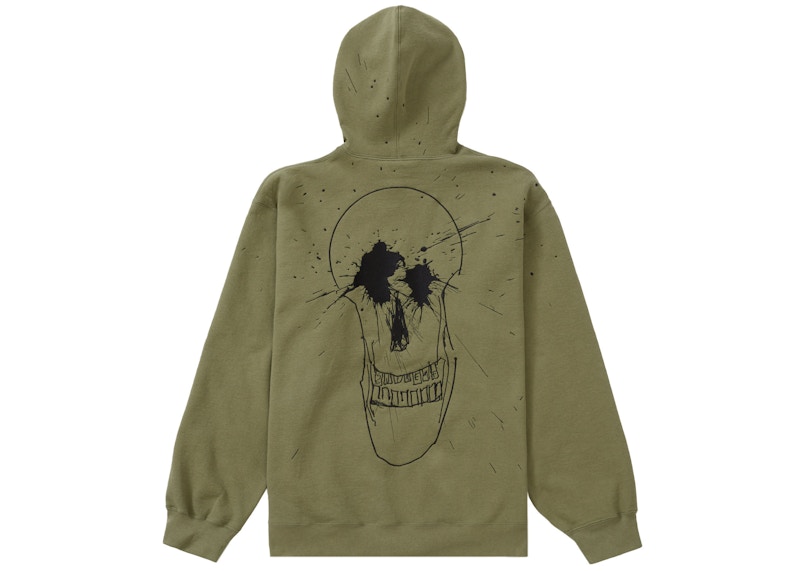 Supreme Ralph Steadman Skull Hooded Sweatshirt 'Light Olive'