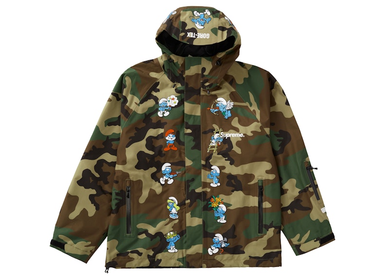 Supreme x Smurfs Gore-Tex Shell Jacket Woodland Camo