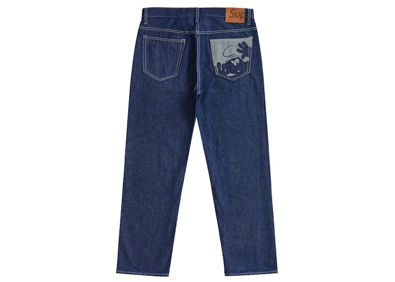 Buy 슈프림 x 스머프 레귤러 진 (블루) 
