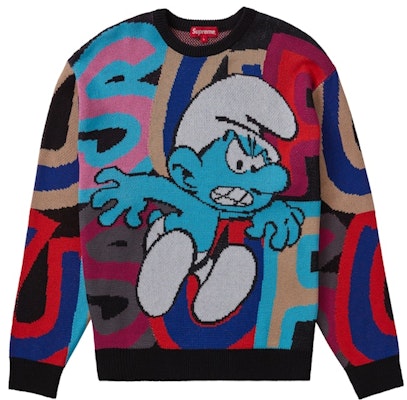 Supreme x Smurfs Sweater Black Buy Supreme x Smurfs Sweater Black